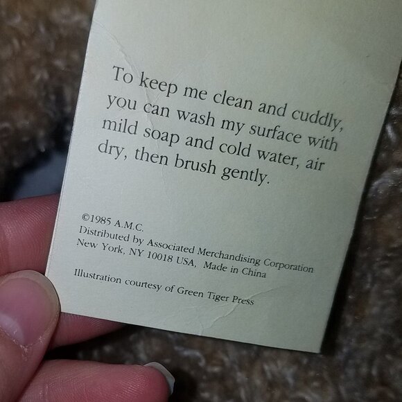 VTG Yangjee Tan Teddy Bear Plush Curly Fuzzy Brown - Picture 6 of 11